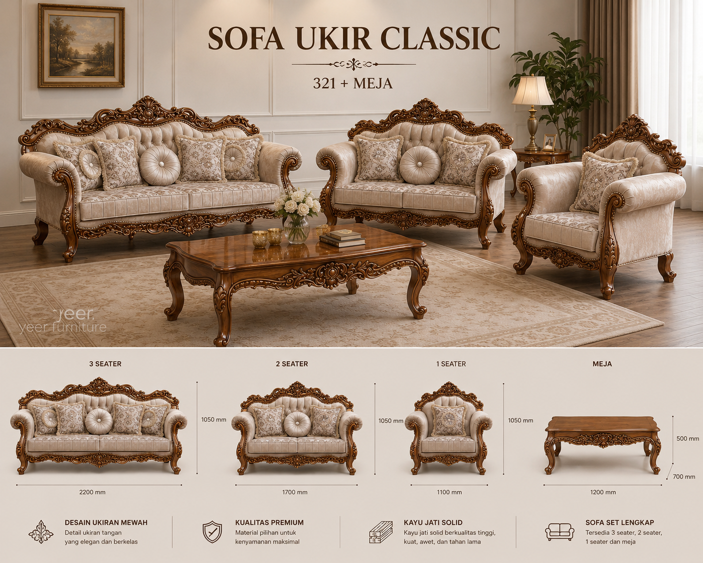Sofa Ukir Classic Luxury — foto 3