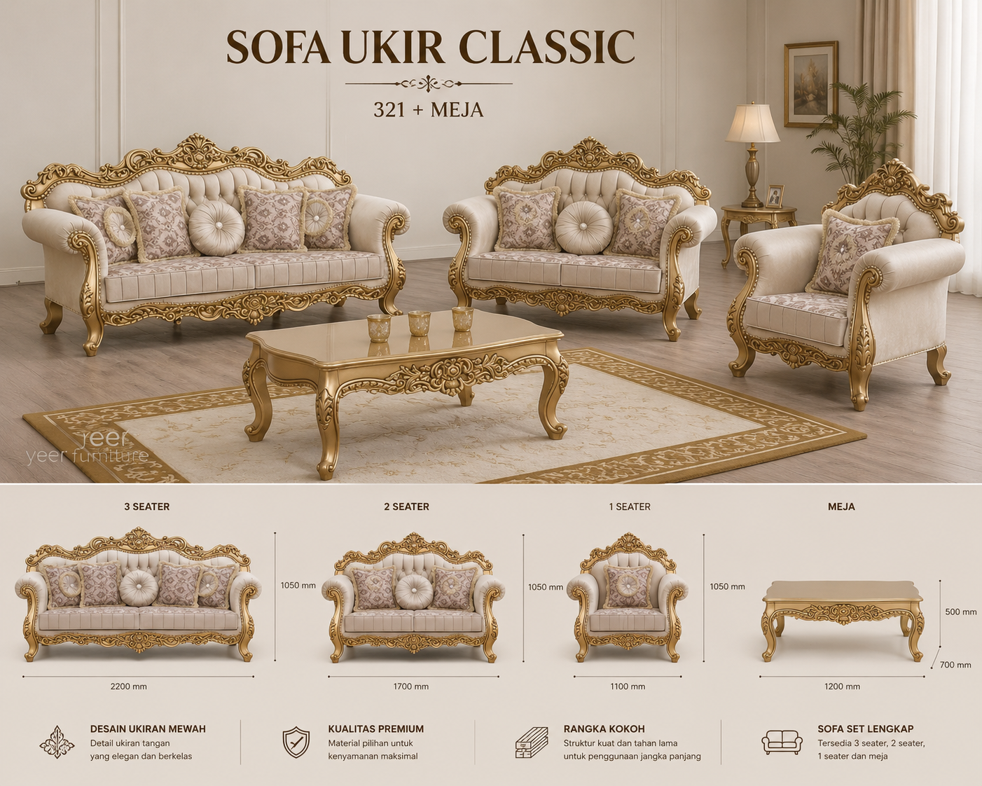 Sofa Ukir Classic Luxury — foto 5